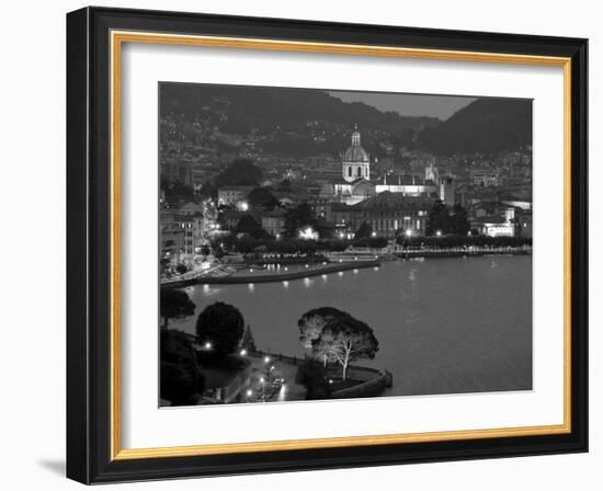 Lombardy, Lakes Region, Lake Como, Como, City View from Bellagio Road, Italy-Walter Bibikow-Framed Photographic Print