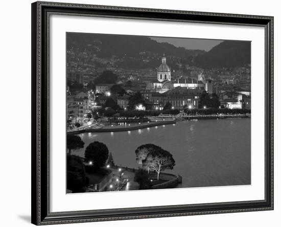 Lombardy, Lakes Region, Lake Como, Como, City View from Bellagio Road, Italy-Walter Bibikow-Framed Photographic Print