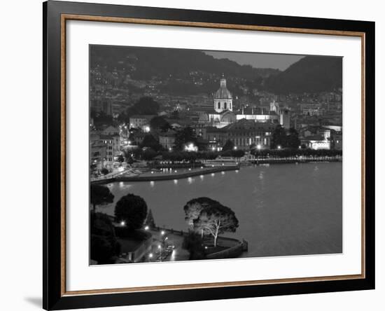 Lombardy, Lakes Region, Lake Como, Como, City View from Bellagio Road, Italy-Walter Bibikow-Framed Photographic Print