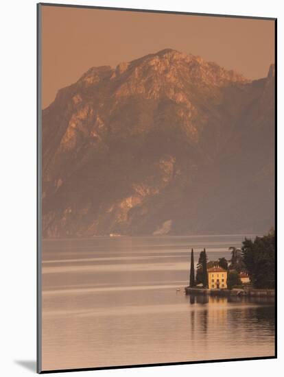 Lombardy, Lakes Region, Lake Como-Lake Lecco, Oliveto, Villa and Mountains, Italy-Walter Bibikow-Mounted Photographic Print