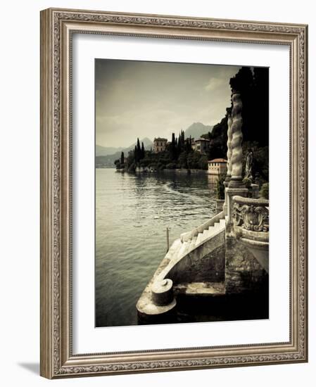 Lombardy, Lakes Region, Lake Como, Varenna, Villa Monastero, Gardens and Lakefront, Italy-Walter Bibikow-Framed Photographic Print