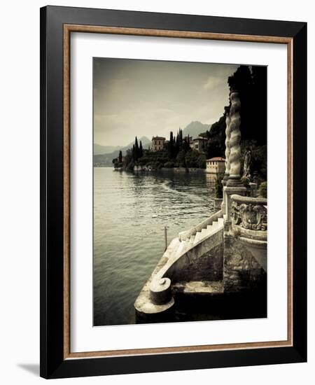 Lombardy, Lakes Region, Lake Como, Varenna, Villa Monastero, Gardens and Lakefront, Italy-Walter Bibikow-Framed Photographic Print