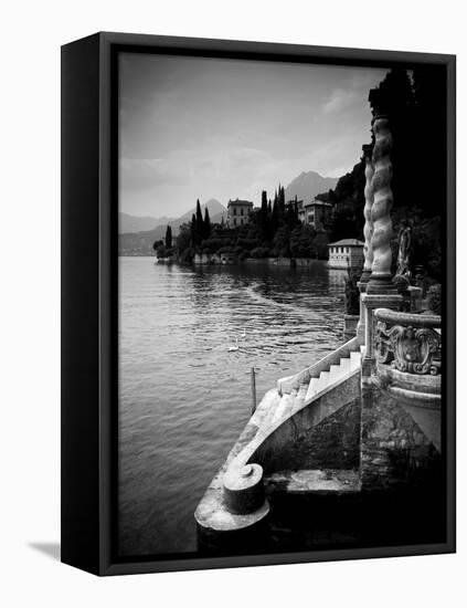 Lombardy, Lakes Region, Lake Como, Varenna, Villa Monastero, Gardens and Lakefront, Italy-Walter Bibikow-Framed Premier Image Canvas