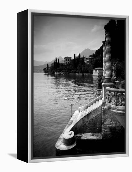 Lombardy, Lakes Region, Lake Como, Varenna, Villa Monastero, Gardens and Lakefront, Italy-Walter Bibikow-Framed Premier Image Canvas