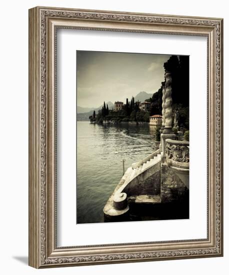 Lombardy, Lakes Region, Lake Como, Varenna, Villa Monastero, Gardens and Lakefront, Italy-Walter Bibikow-Framed Photographic Print