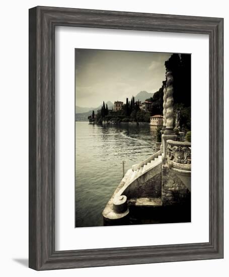 Lombardy, Lakes Region, Lake Como, Varenna, Villa Monastero, Gardens and Lakefront, Italy-Walter Bibikow-Framed Photographic Print