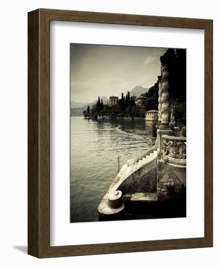 Lombardy, Lakes Region, Lake Como, Varenna, Villa Monastero, Gardens and Lakefront, Italy-Walter Bibikow-Framed Photographic Print