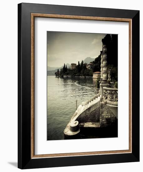 Lombardy, Lakes Region, Lake Como, Varenna, Villa Monastero, Gardens and Lakefront, Italy-Walter Bibikow-Framed Photographic Print