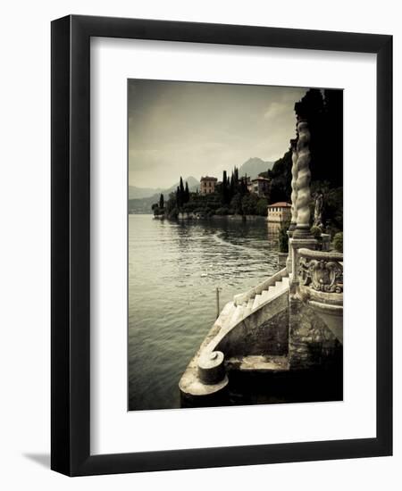 Lombardy, Lakes Region, Lake Como, Varenna, Villa Monastero, Gardens and Lakefront, Italy-Walter Bibikow-Framed Photographic Print