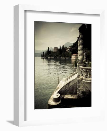 Lombardy, Lakes Region, Lake Como, Varenna, Villa Monastero, Gardens and Lakefront, Italy-Walter Bibikow-Framed Photographic Print