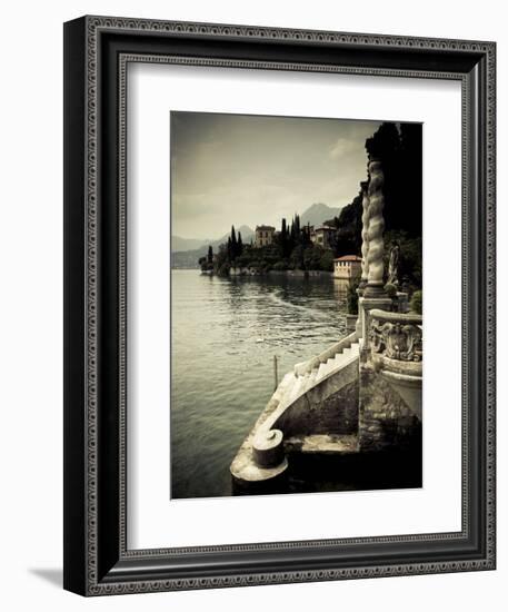 Lombardy, Lakes Region, Lake Como, Varenna, Villa Monastero, Gardens and Lakefront, Italy-Walter Bibikow-Framed Photographic Print