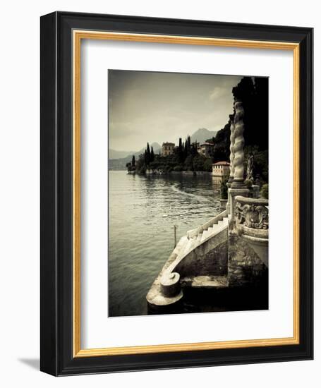 Lombardy, Lakes Region, Lake Como, Varenna, Villa Monastero, Gardens and Lakefront, Italy-Walter Bibikow-Framed Photographic Print