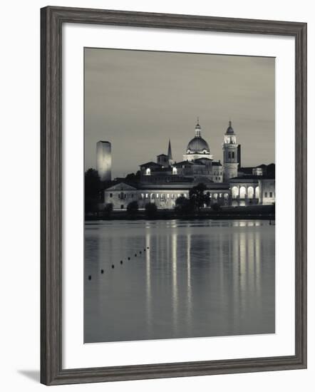 Lombardy, Mantua, Town View and Palazzo Ducale from Lago Inferiore, Italy-Walter Bibikow-Framed Photographic Print