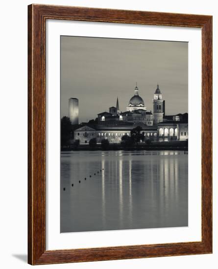 Lombardy, Mantua, Town View and Palazzo Ducale from Lago Inferiore, Italy-Walter Bibikow-Framed Photographic Print