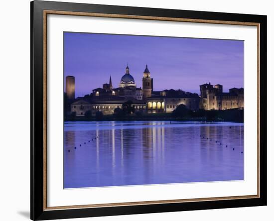 Lombardy, Mantua, Town View and Palazzo Ducale from Lago Inferiore, Italy-Walter Bibikow-Framed Photographic Print