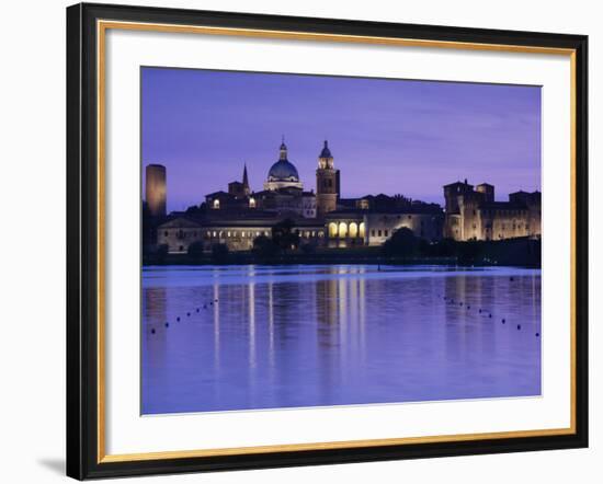 Lombardy, Mantua, Town View and Palazzo Ducale from Lago Inferiore, Italy-Walter Bibikow-Framed Photographic Print