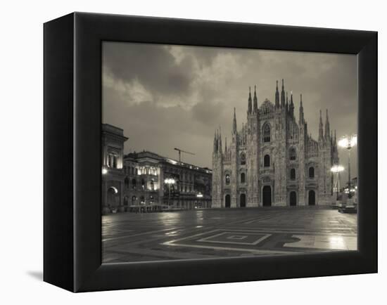 Lombardy, Milan, Piazza Del Duomo, Duomo, Cathedral, Dawn, Italy-Walter Bibikow-Framed Premier Image Canvas