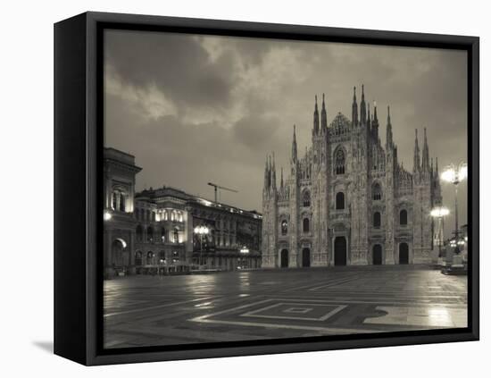 Lombardy, Milan, Piazza Del Duomo, Duomo, Cathedral, Dawn, Italy-Walter Bibikow-Framed Premier Image Canvas