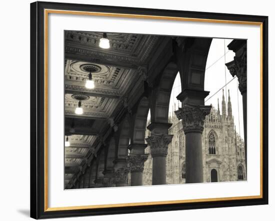 Lombardy, Milan, Piazza Del Duomo, Duomo, Cathedral, Dawn, Italy-Walter Bibikow-Framed Photographic Print