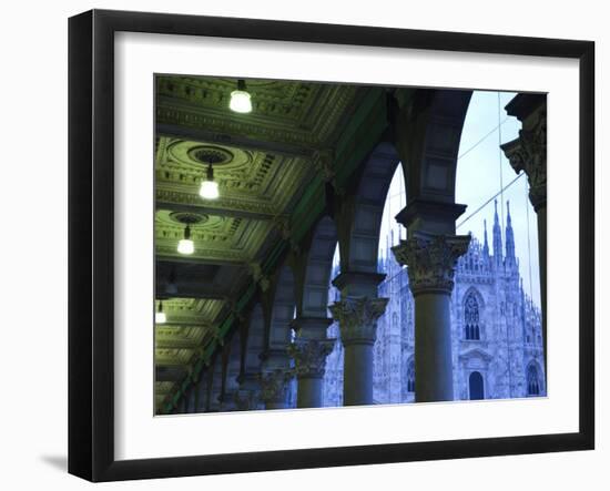 Lombardy, Milan, Piazza Del Duomo, Duomo, Cathedral, Dawn, Italy-Walter Bibikow-Framed Photographic Print