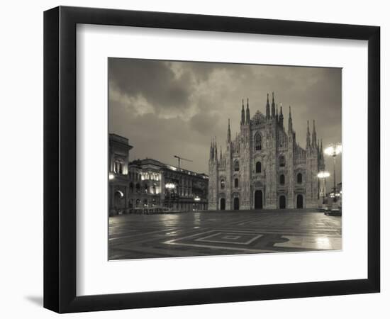 Lombardy, Milan, Piazza Del Duomo, Duomo, Cathedral, Dawn, Italy-Walter Bibikow-Framed Photographic Print