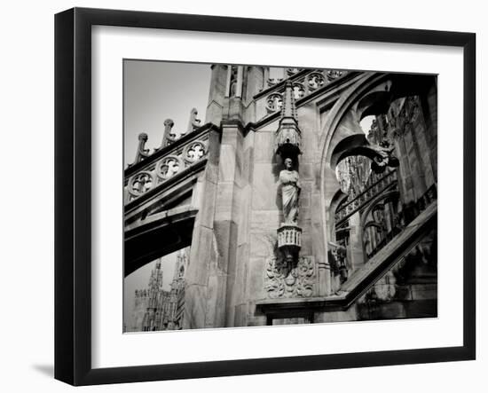 Lombardy, Milan, Piazza Duomo, Duomo Cathedral, Roof Detail, Italy-Walter Bibikow-Framed Photographic Print