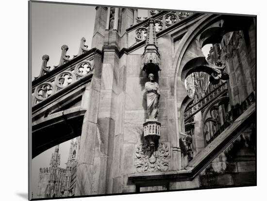 Lombardy, Milan, Piazza Duomo, Duomo Cathedral, Roof Detail, Italy-Walter Bibikow-Mounted Photographic Print