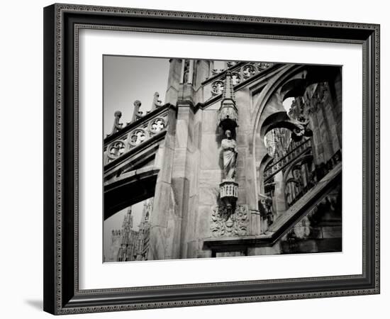 Lombardy, Milan, Piazza Duomo, Duomo Cathedral, Roof Detail, Italy-Walter Bibikow-Framed Photographic Print