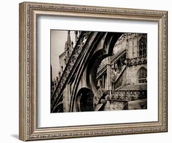 Lombardy, Milan, Piazza Duomo, Duomo Cathedral, Roof Detail, Italy-Walter Bibikow-Framed Photographic Print