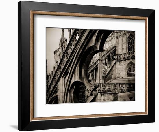 Lombardy, Milan, Piazza Duomo, Duomo Cathedral, Roof Detail, Italy-Walter Bibikow-Framed Photographic Print