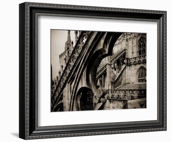 Lombardy, Milan, Piazza Duomo, Duomo Cathedral, Roof Detail, Italy-Walter Bibikow-Framed Photographic Print