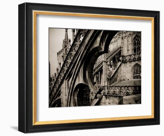 Lombardy, Milan, Piazza Duomo, Duomo Cathedral, Roof Detail, Italy-Walter Bibikow-Framed Photographic Print