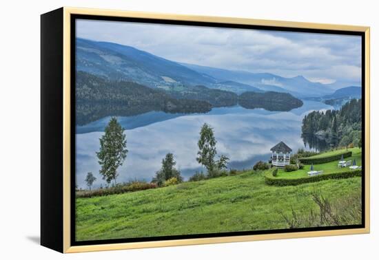 Lomen, Norway, Resort Overlooking a Beautiful Lake-Bill Bachmann-Framed Premier Image Canvas