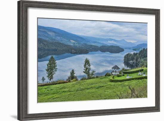 Lomen, Norway, Resort Overlooking a Beautiful Lake-Bill Bachmann-Framed Photographic Print
