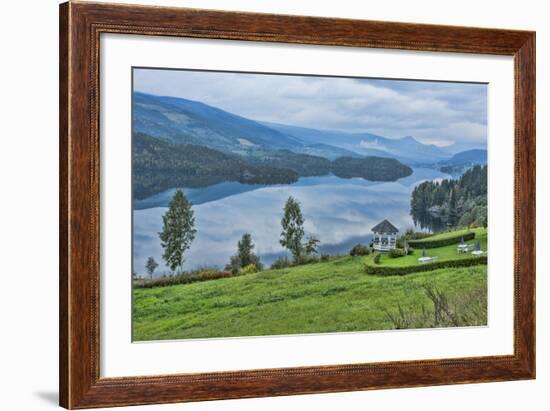 Lomen, Norway, Resort Overlooking a Beautiful Lake-Bill Bachmann-Framed Photographic Print