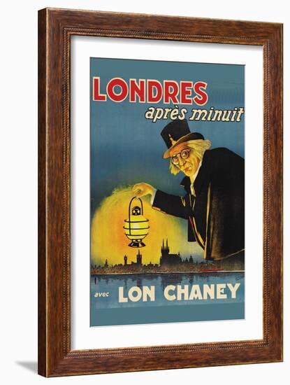 London after Midnight "Londres Apres Monuit"-null-Framed Premium Giclee Print
