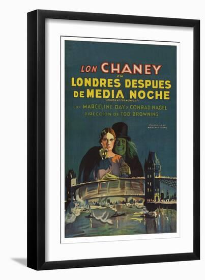 London after Midnight "Londres Despues De Media Noche"-null-Framed Art Print