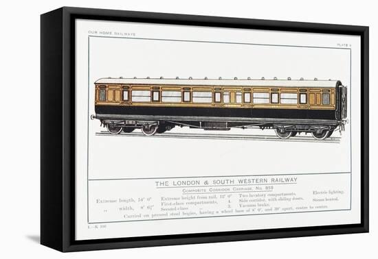 London and South Western Railway Corridor Carriage-W.j. Stokoe-Framed Stretched Canvas