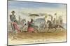 London at the Sea Side, Pub.1844 (Colour Litho)-John Leech-Mounted Giclee Print