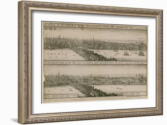 London, before and after the Great Fire-Wenceslaus Hollar-Framed Giclee Print