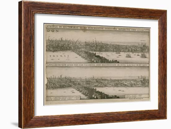 London, before and after the Great Fire-Wenceslaus Hollar-Framed Giclee Print