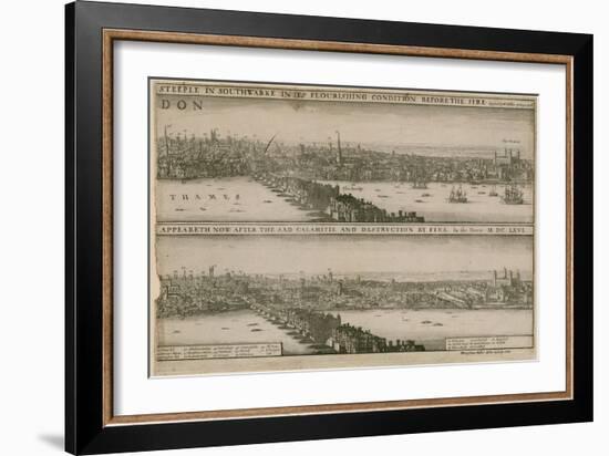 London, before and after the Great Fire-Wenceslaus Hollar-Framed Giclee Print