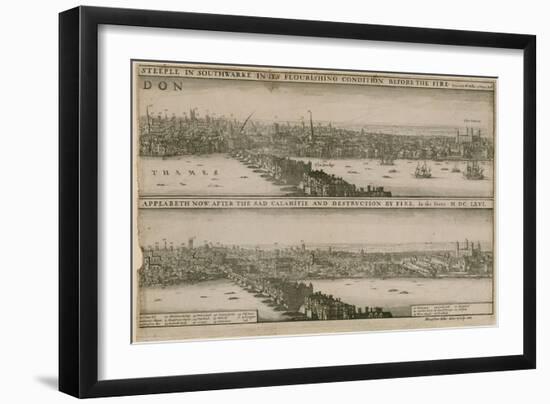 London, before and after the Great Fire-Wenceslaus Hollar-Framed Giclee Print