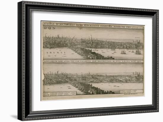 London, before and after the Great Fire-Wenceslaus Hollar-Framed Giclee Print