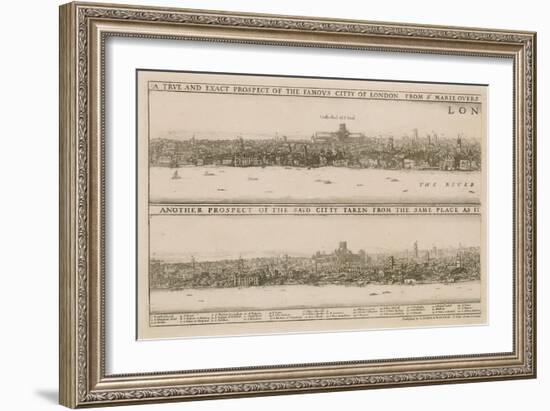 London, before and after the Great Fire-Wenceslaus Hollar-Framed Giclee Print