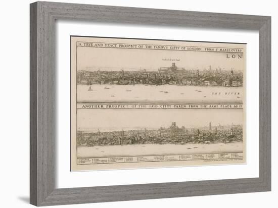 London, before and after the Great Fire-Wenceslaus Hollar-Framed Giclee Print