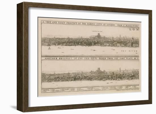 London, before and after the Great Fire-Wenceslaus Hollar-Framed Giclee Print