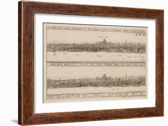 London, before and after the Great Fire-Wenceslaus Hollar-Framed Giclee Print