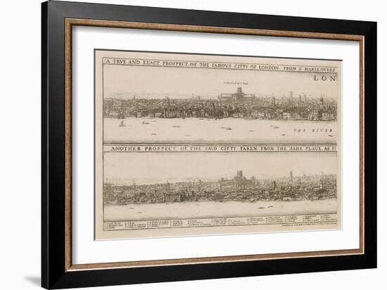 London, before and after the Great Fire-Wenceslaus Hollar-Framed Giclee Print