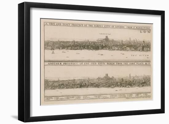 London, before and after the Great Fire-Wenceslaus Hollar-Framed Giclee Print